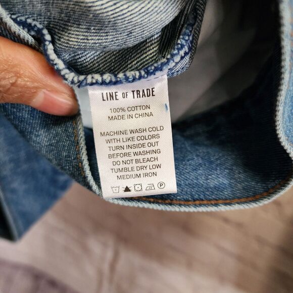 Line of Trade Denim Jacket Mens Large Blue Montana Trucker Vintage Western - Picture 3 of 8